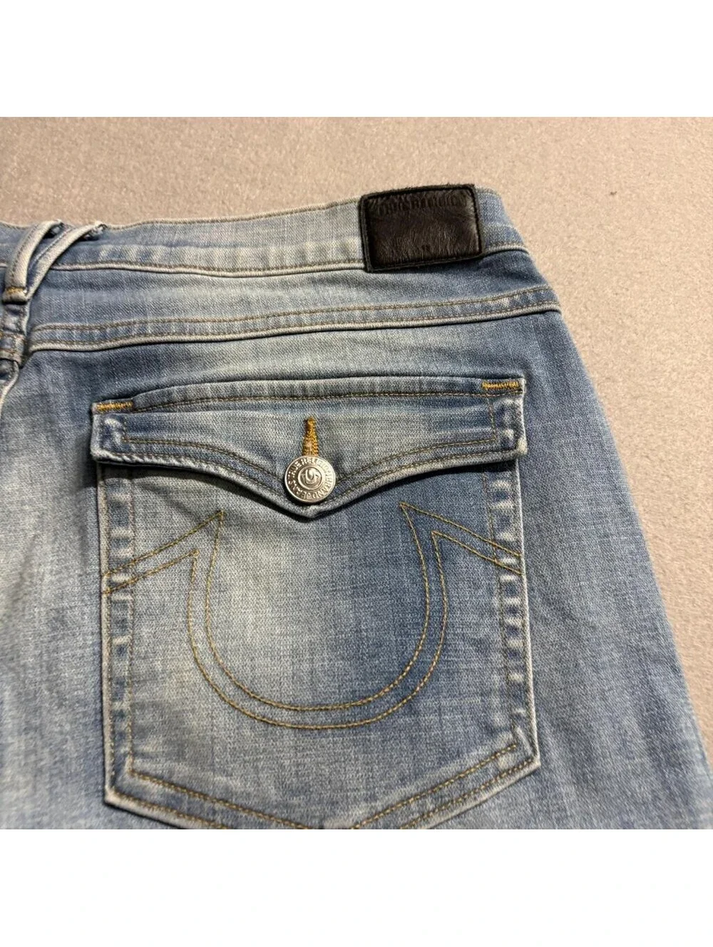 True Religion Audrey Slim Boyfriend Jeans Womens Size 30 Blue Denim Stretch USA